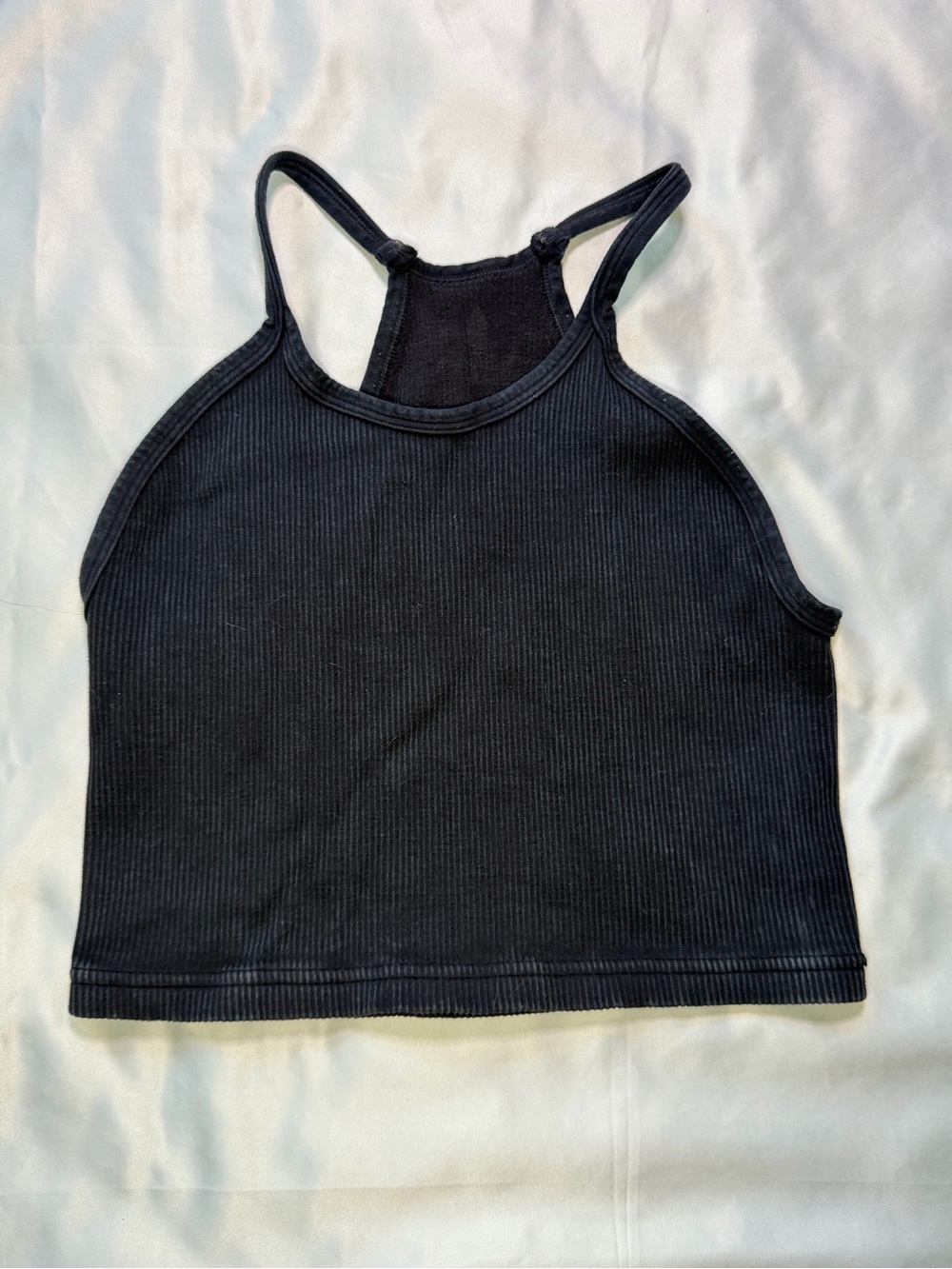 FP Movement Black Ribbed Cropped Tank Top